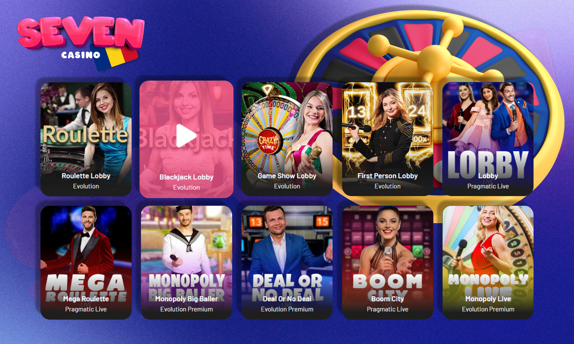 Jocuri live pentru jucătorii din România la Seven Casino